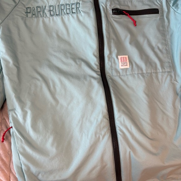 Topo Design primaloft zip hoodie jacket with Park Burger Embroidered on chest. S - Picture 9 of 9